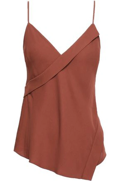 Theory Wrap-effect Silk Camisole In Brown