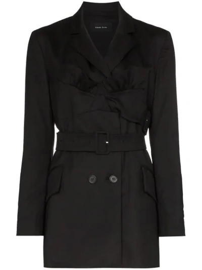 Simone Rocha Bustier Wool-blend Jacket In Black