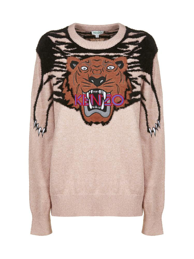 Kenzo Tiger Logo Jumper In Pink | ModeSens