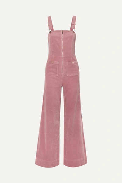 Alice Mccall Quincy Stretch-cotton Corduroy Overalls In Baby Pink