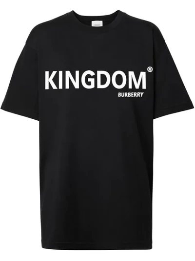 Burberry Printed Cotton-jersey T-shirt In Black
