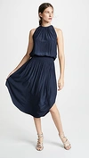 Ramy Brook Audrey Sleeveless Blouson Midi Dress In Navy