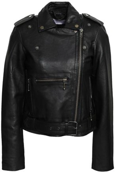 Muubaa Leather Biker Jacket In Black