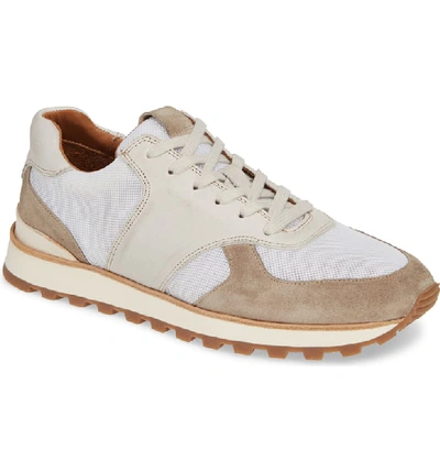 John Varvatos Men's Les Light Trainer Distressed Leather Low-top Sneakers In Natural