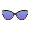 Balenciaga Ski Reflective Cat-eye Sunglasses In Black,purple