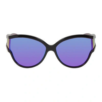 Balenciaga Ski Reflective Cat-eye Sunglasses In Black,purple