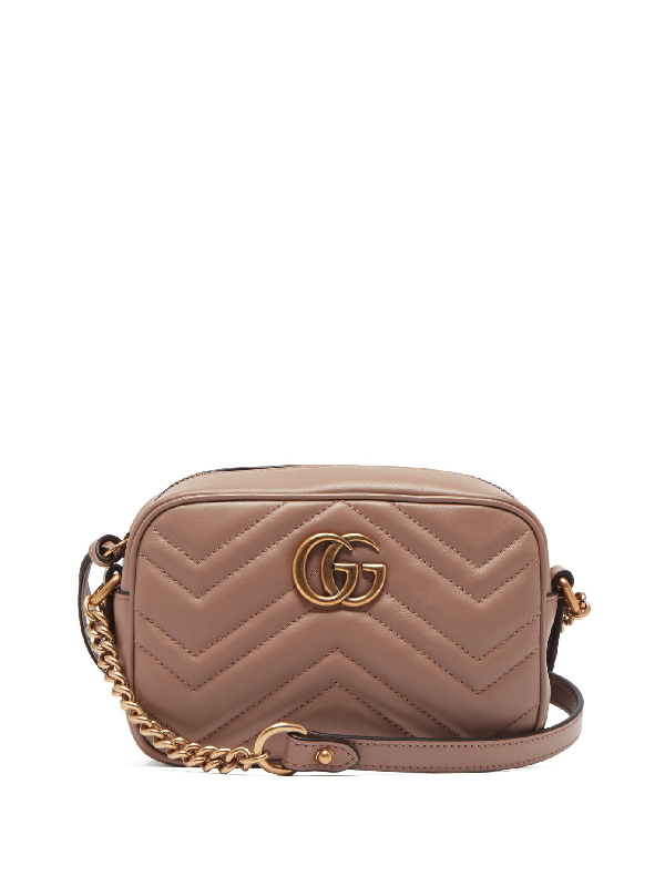 Gucci Gg Marmont Small Quilted-leather Cross-body Bag In Pink | ModeSens