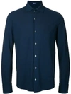 Drumohr Long-sleeved Plain Shirt In Blue