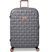 Ted Baker Large Beau Bow Embossed Four-wheel 31-inch Trolley Suitcase - Grey