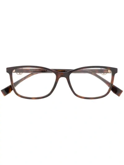 Fendi Square Frame Glasses In Brown