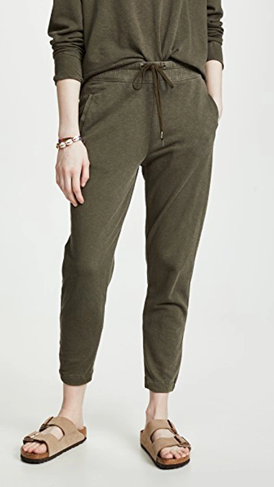 James Perse Fleece Pull On Sweatpants In Army Green