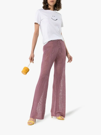 Cap Prisca Knitted Flared Trousers In Mauve