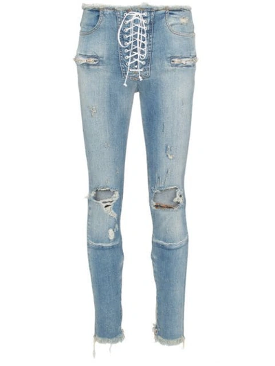 Ben Taverniti Unravel Project Unravel Project Skinny Stonewash Ripped Skinny Jeans In Blue