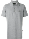 Philipp Plein Skull Print Polo Shirt In 10 Grey