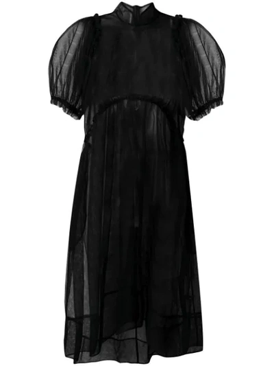 Simone Rocha Babydoll-kleid Mit Mandarinkragen - Schwarz In Black