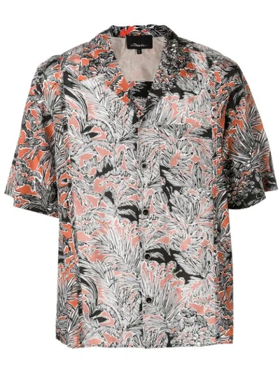 3.1 Phillip Lim Souvenir Palm Print Short-sleeve Shirt In Red Multi