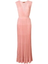 Missoni Long Pleated Dress In Pink