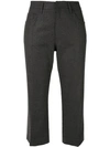 We11 Done Cropped Wool Trousers In Grey