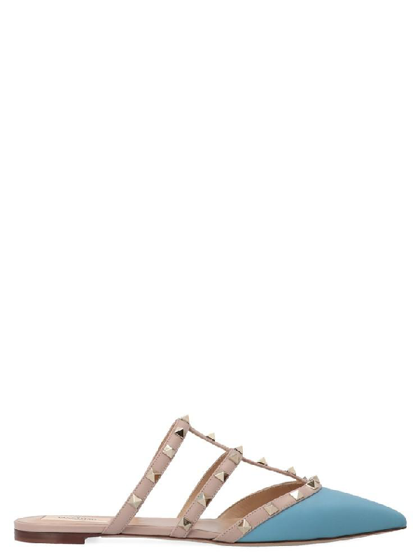 light blue valentino rockstud shoes