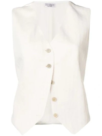 Brunello Cucinelli Single Breasted Waistcoat In Neutrals