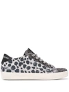Leather Crown Animal Print Snearkers - Grey
