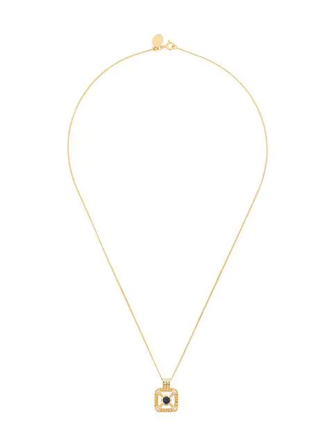 V Jewellery Eleanor Square Pendant Necklace In Gold | ModeSens