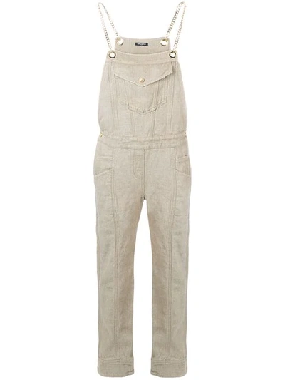 Balmain Chain Straps Jumpsuit In Neutrals