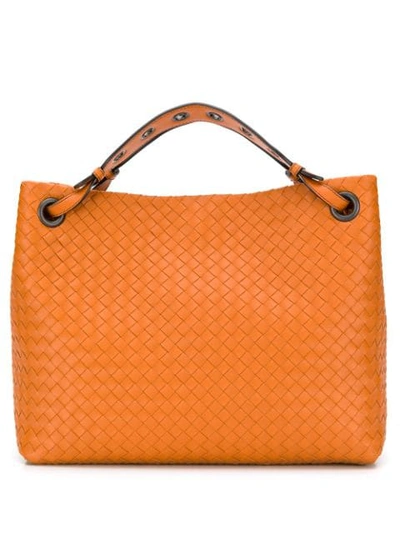 Bottega Veneta Large Garda Shoulder Bag In Orange