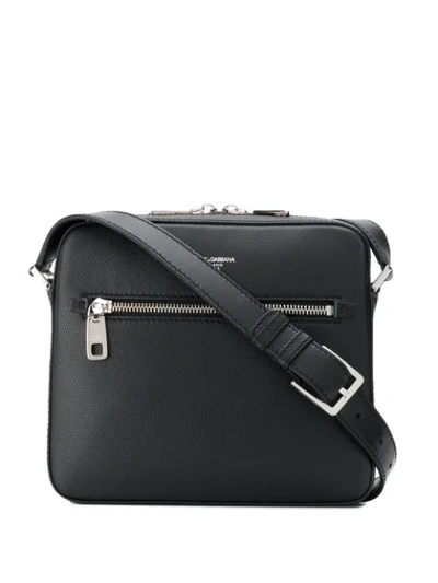 Dolce & Gabbana Gothic Messenger Bag In Calfskin In Black