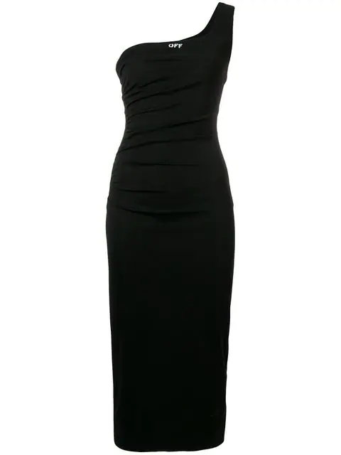 Off-White Schmales One-Shoulder-Kleid In Black | ModeSens