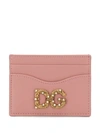 Dolce & Gabbana Logo Plaque Cardholder In Pink