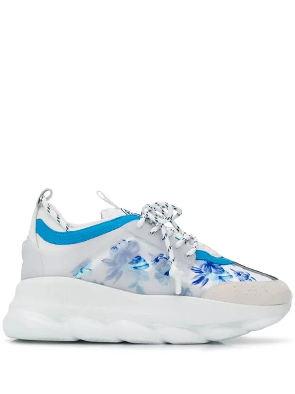 Versace Chain Reaction Floral Print Sneakers In White ModeSens