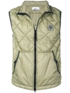 Stone Island Quilted Gilet In Green