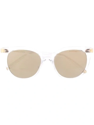 Dolce & Gabbana Double Line Sunglasses In White