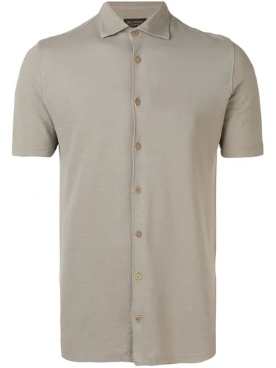 Dell'oglio Button Up Polo Shirt In Green