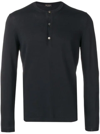 Dell'oglio Button Up Knitted Jumper In Black
