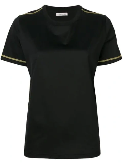 Moncler Sleeve Patch T-shirt In Black