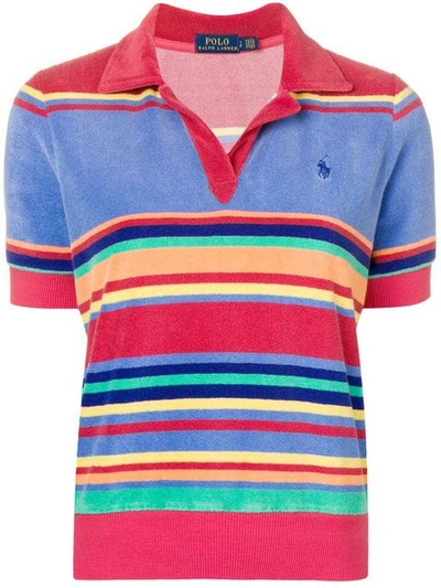 Polo Ralph Lauren Striped Polo Shirt In Red