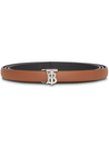 Burberry Reversible Monogram Motif Leather Belt In Malt Brown