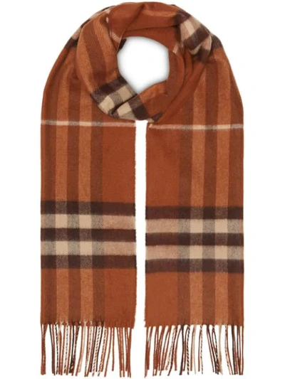 Burberry The Classic Check Cashmere Scarf In Brown