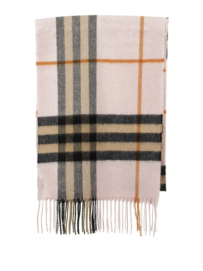 Burberry The Classic Checked Scarf In Light Pink