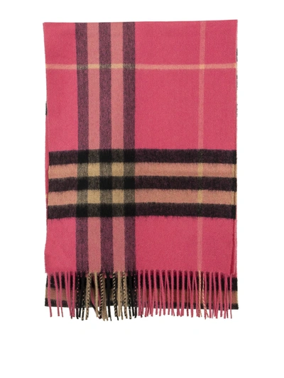 Burberry The Classic Checked Scarf In Fuchsia