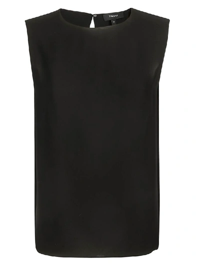 Theory Round Neck Tank Top In Black