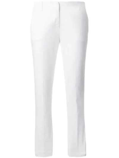Aspesi Cropped Slim-fit Trousers In White