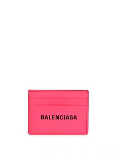 Balenciaga Everyday Leather Card Case In Pink