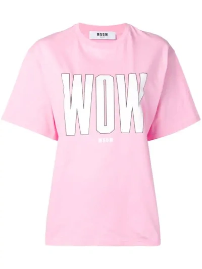 Msgm 'wow' Oversized-t-shirt In Pink