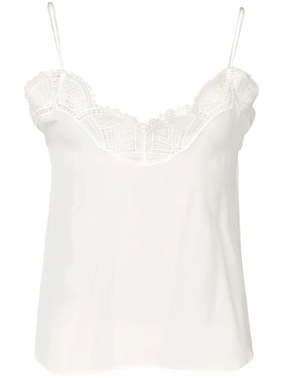 Iro Embroidered Lace Slip Top In White