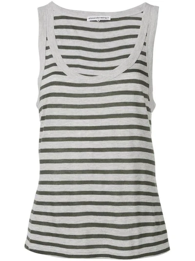 Alexander Wang T Striped Tank Top In Grey