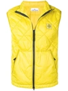 Stone Island Quilted Gilet In Yellow