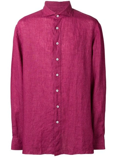 Lardini Casual Linen Shirt In Pink